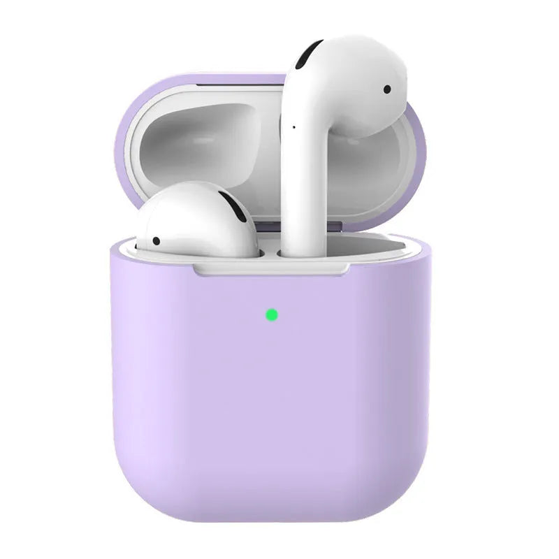 Silicone clamshell case cover for Apple AirPods 2 in multiple solid colours.