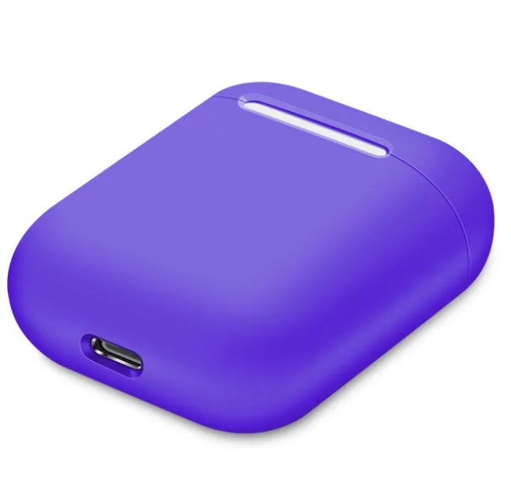 Silicone protective sleeve for AirPods charging case in split design showing colour options
