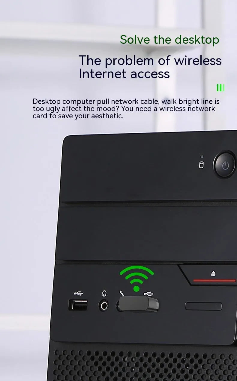 Black mini USB Bluetooth and wireless network adapter with nickel-plated connector