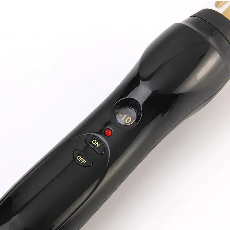 Multifunctional gold ceramic hair comb with 21-30mm thermal conductor and temperature control dial
