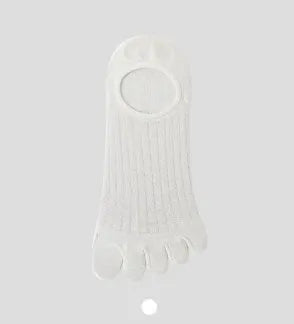 Modal five-finger ultra-thin boat socks in black, white, grey, and khaki colours for summer.