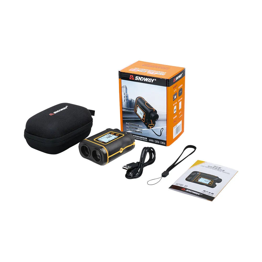 Handheld outdoor golf laser rangefinder measuring distance up to 1500 metres