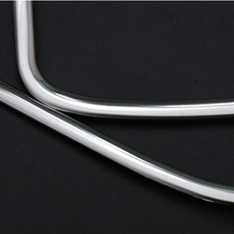 Two silver 304 stainless steel decoration strips for ROOX 40 Series interior door audio frame