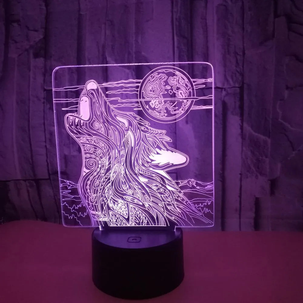 White-based LED desk lamp with clear acrylic panel displaying multiple colours, featuring a remote control.