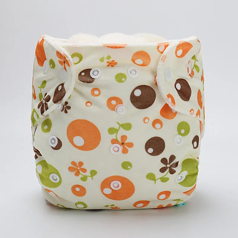 Baby cloth diaper pants in cartoon print, polyester fibre reusable nappy cover for 0-3 years