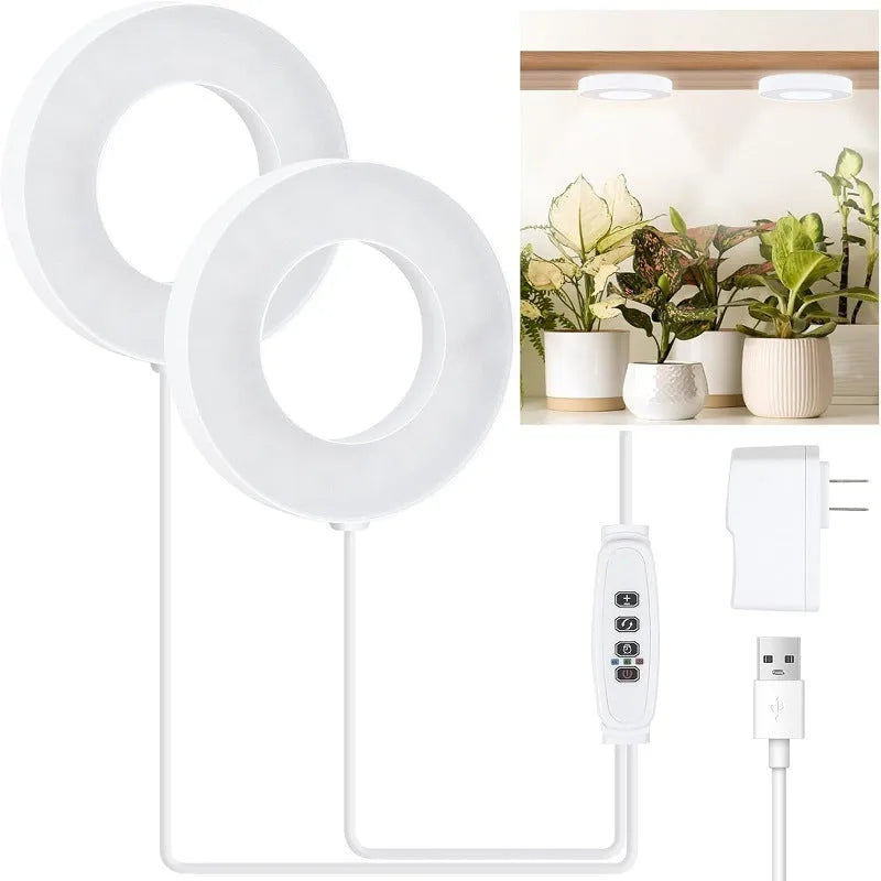 Black LED plant growth lamp with 48 full spectrum beads, aluminium alloy shell, 3.5 inch size, USB powered