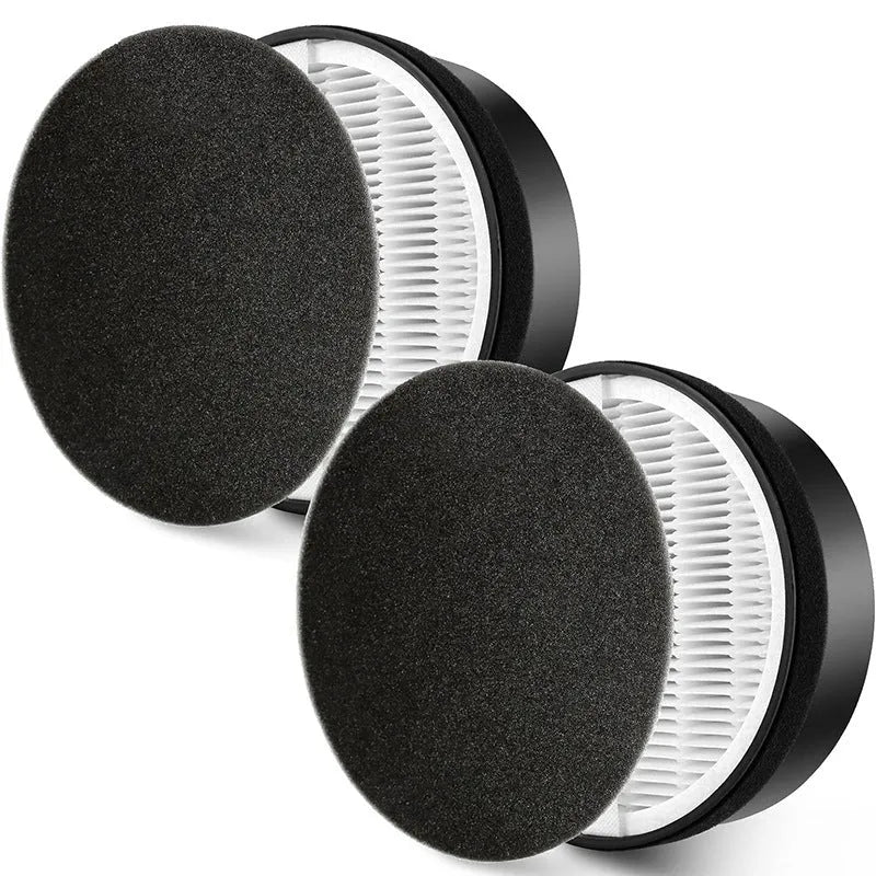 Levoit LV-H132 air purifier replacement filter set with white HEPA screen and grey activated carbon layer.