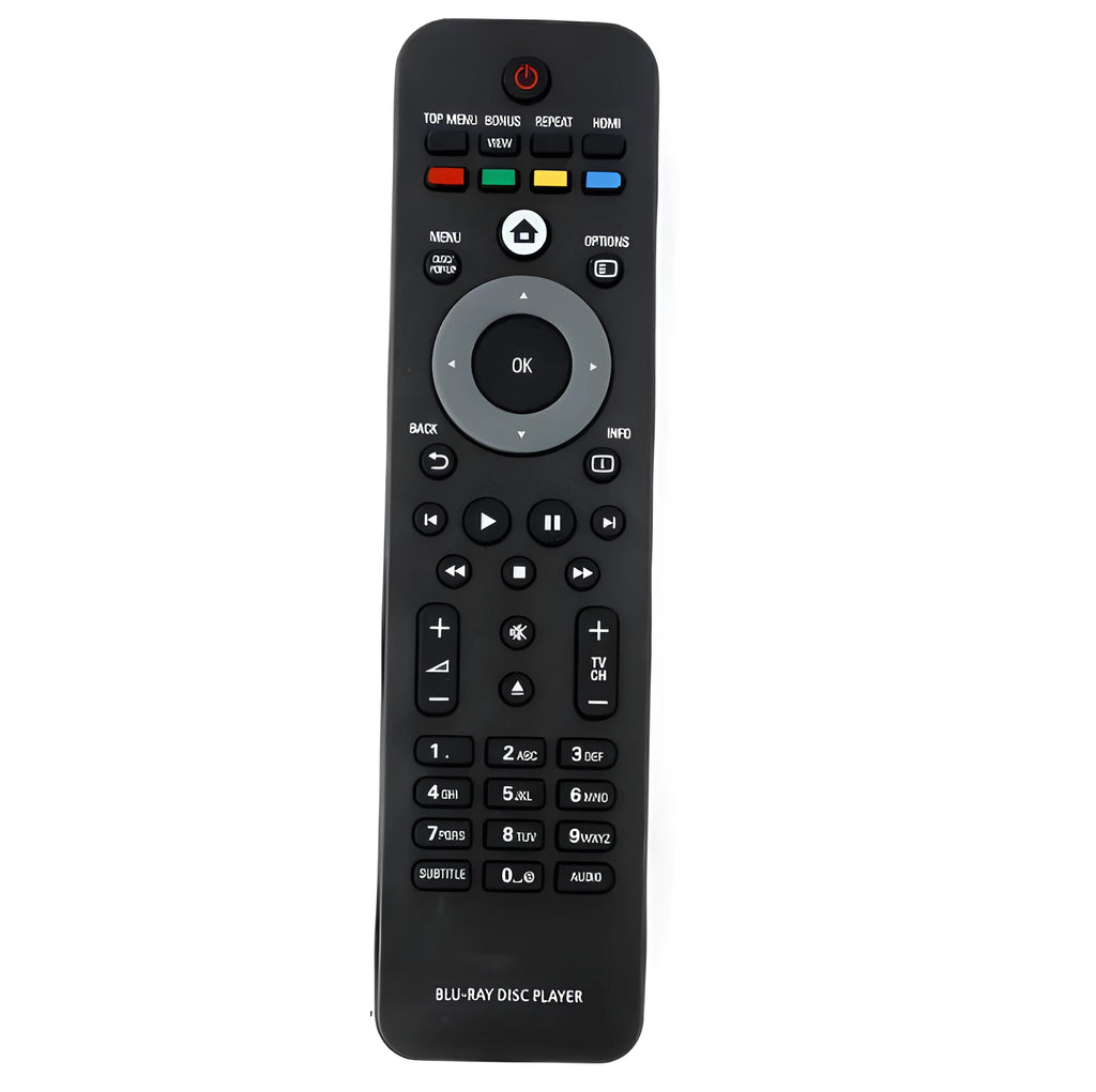 Universal remote control for PHILIPS Blu-ray disc player, black plastic, 18.5 x 4.7cm, compatible with BDP7500 models