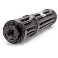 Black anodised aluminium tactical flashlight with laser indicator in B017 blue style
