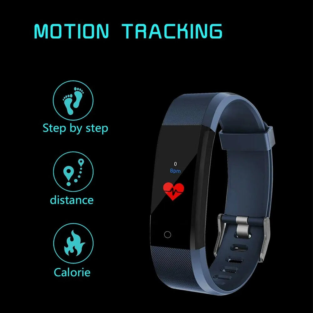 115plus smart bracelet with heart rate monitor and IP67 waterproof case