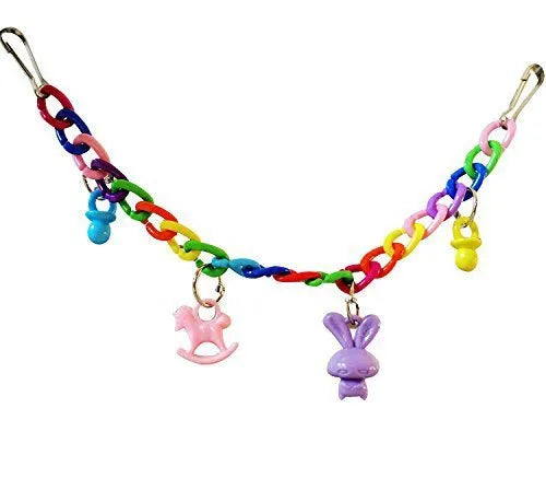 Parrot acrylic chain suspension bridge swing toy for birds, 225 model, transparent design