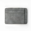 Korean creative style matte leather magic wallet in horizontal square shape with coin pocket.