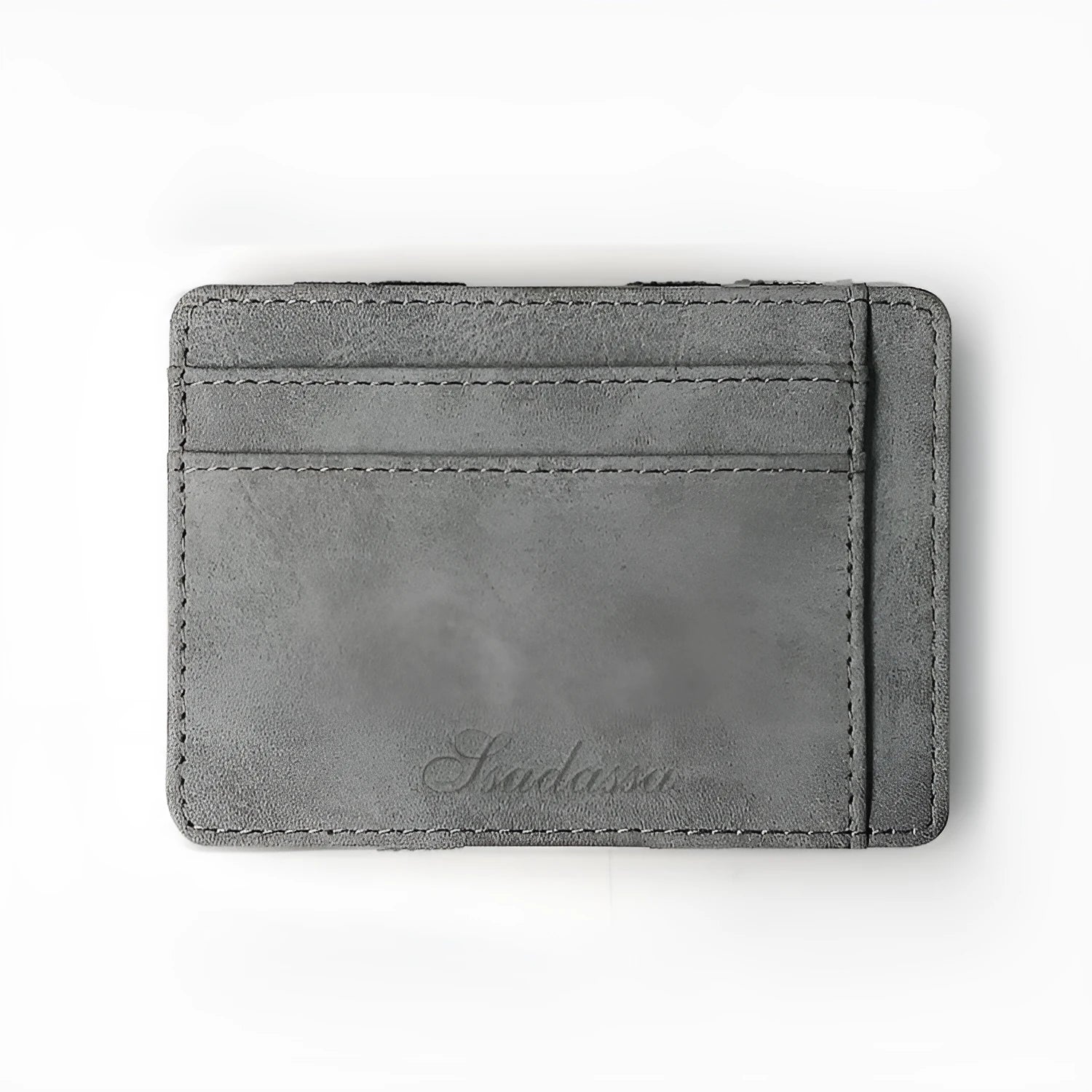 Korean creative style matte leather magic wallet in horizontal square shape with coin pocket.