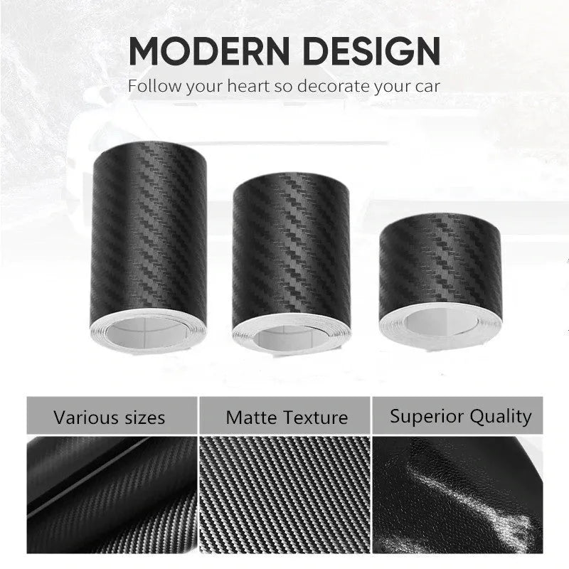 Matte carbon fibre roll for car door sill protection in various width options