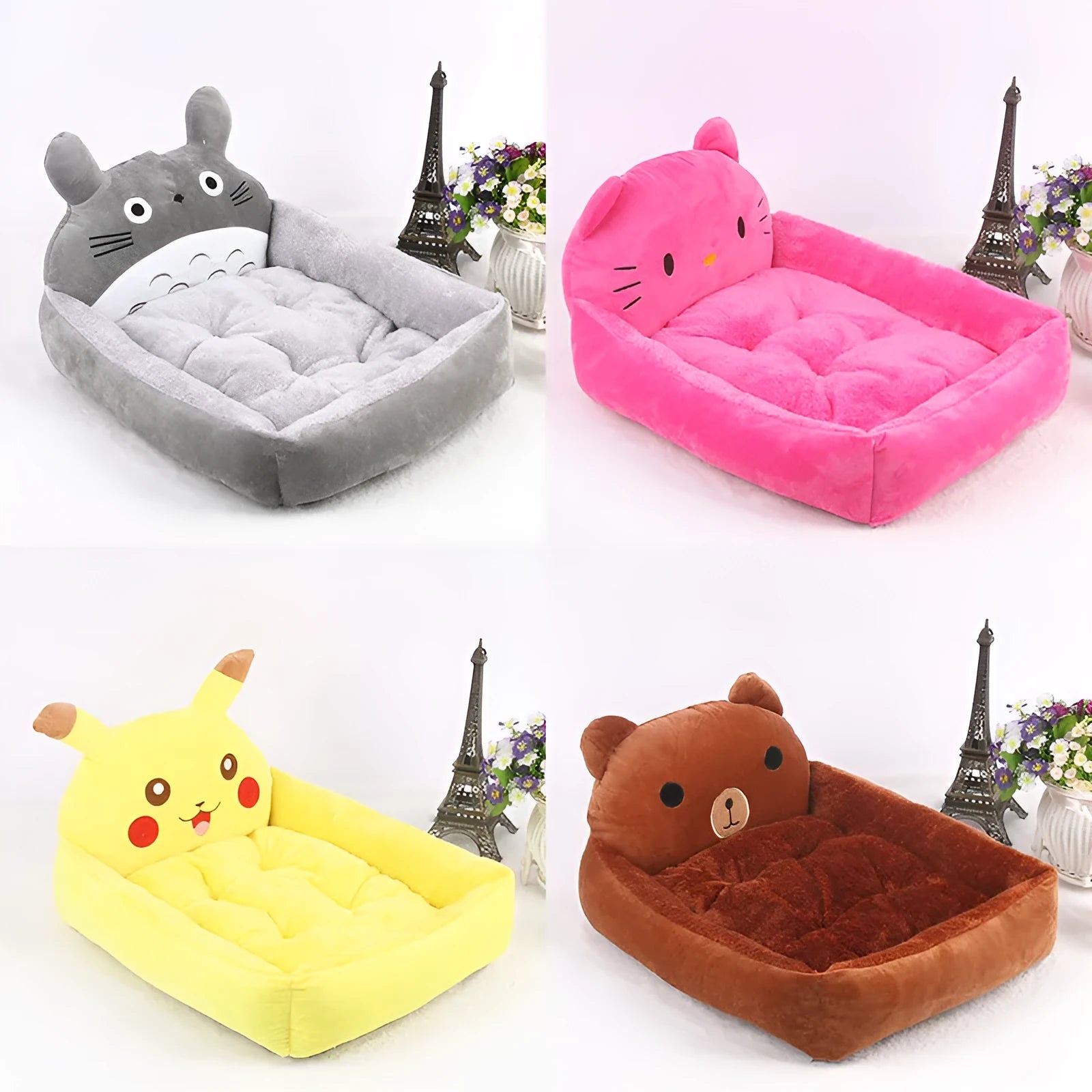 Cartoon pet bed sofa for small dogs and cats with removable washable cover in blue colour