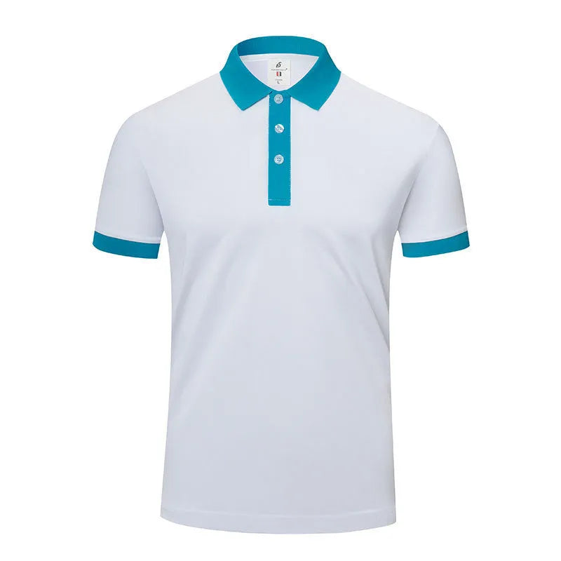 Men's and women's lapel collar T-shirt in viscose blend fabric for business casual wear