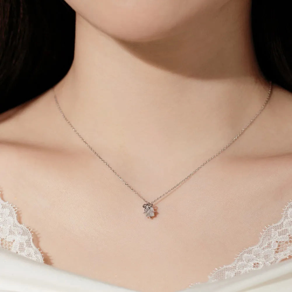 925 silver antlers necklace, women's clavicle chain, gold electroplated finish