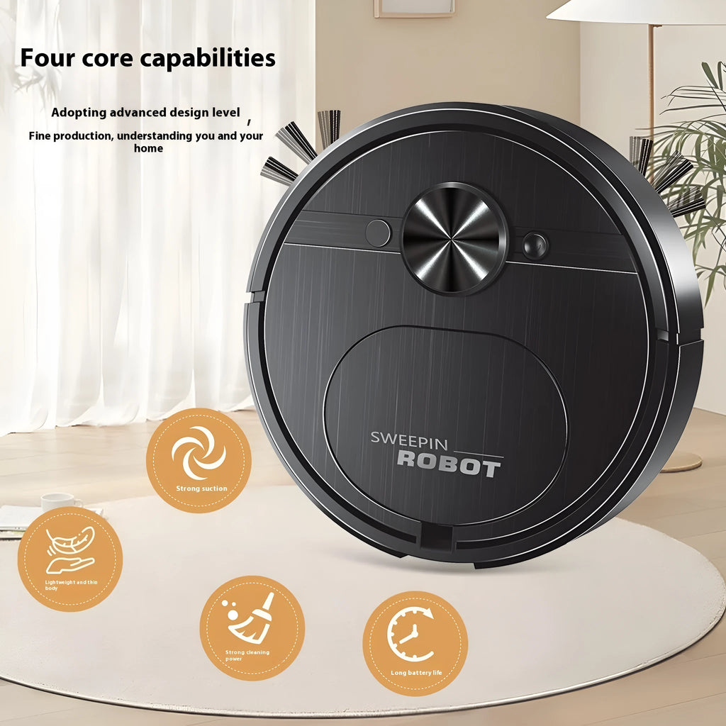 Black or white three-in-one USB charging robot vacuum cleaner with mopping function