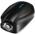 Black F2 rechargeable wireless car welcome light made of ABS plastic.