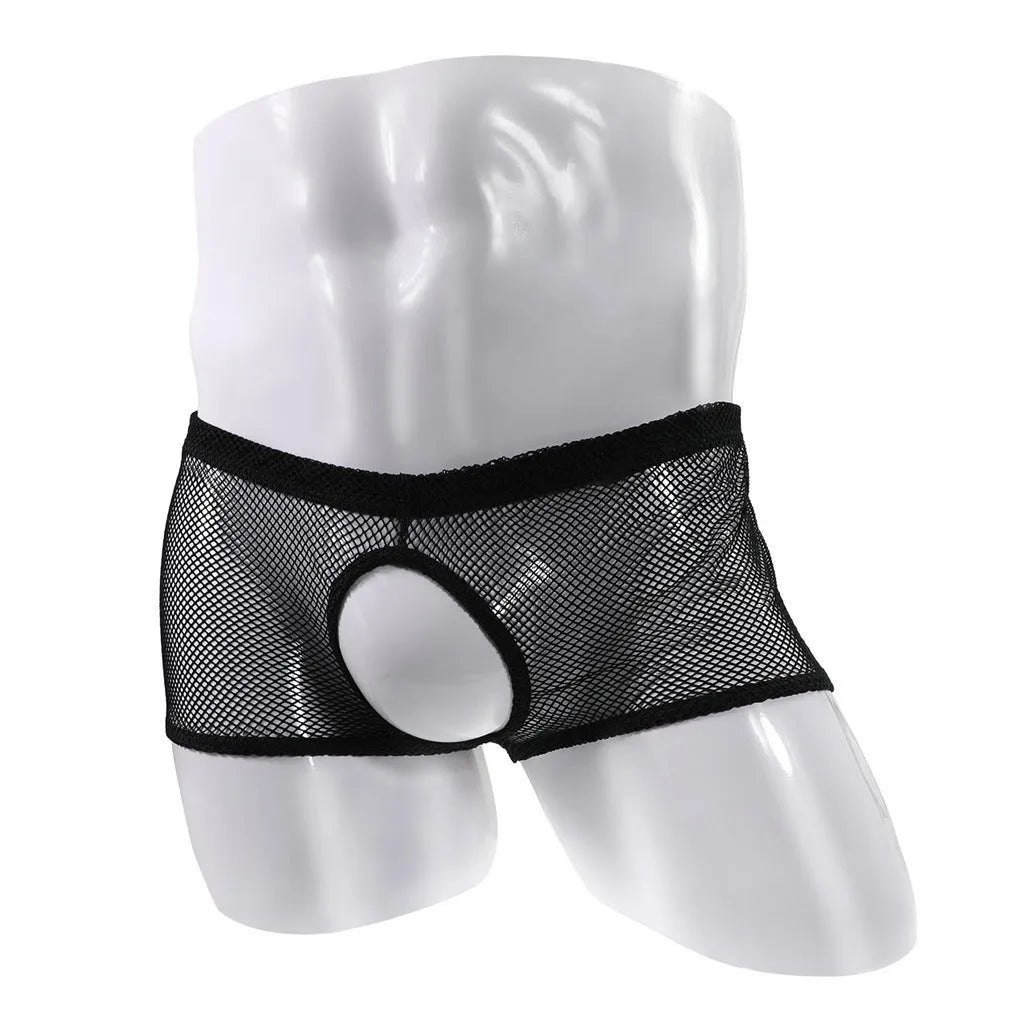 Men's black nylon underwear with average Asian sizing for a smooth fit