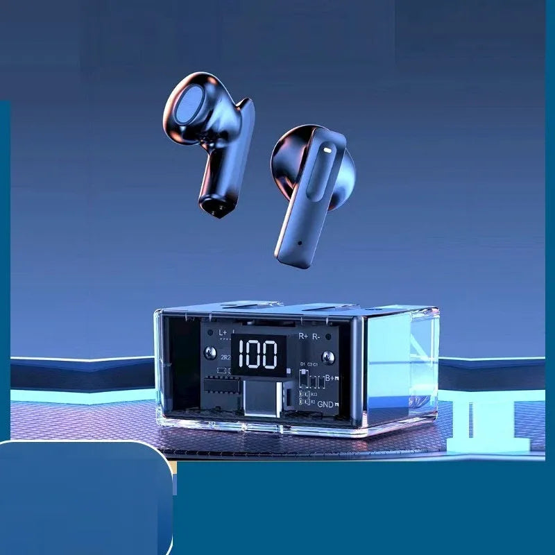 Transparent case space capsule style true wireless Bluetooth headset in multiple colour options