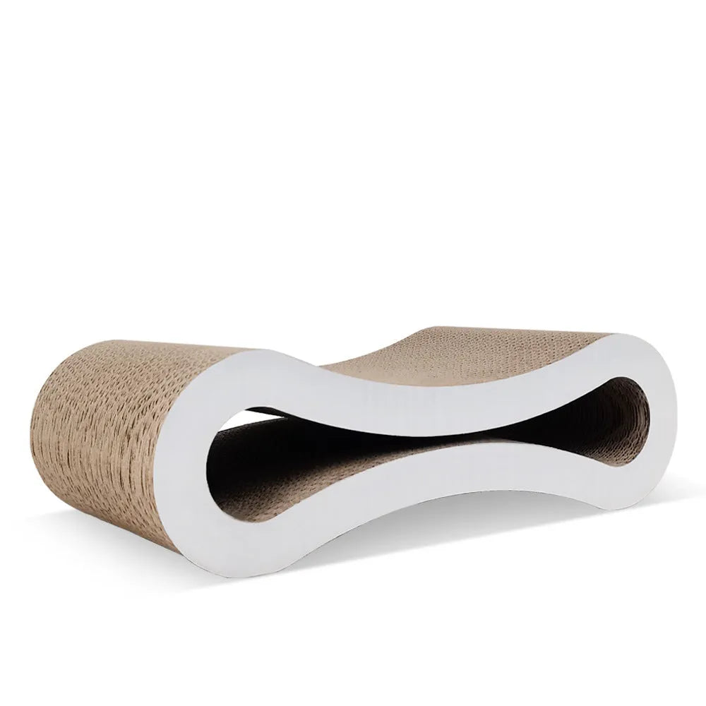 Eight-shaped corrugated paper cat scratch board white 430x210x130mm simple style