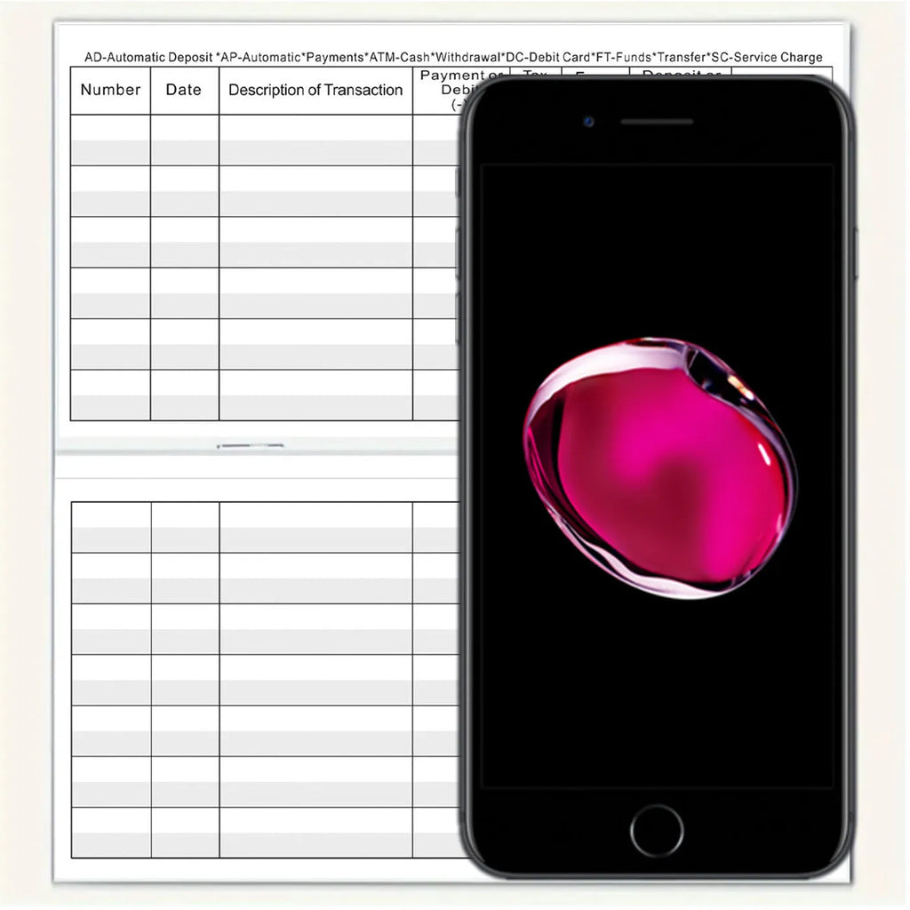 Paper deposit journal in 54K specification for bank checking account record keeping