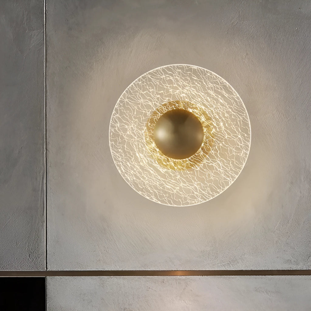 Nordic style wall lamp with wrought iron and aluminium construction and acrylic shade
