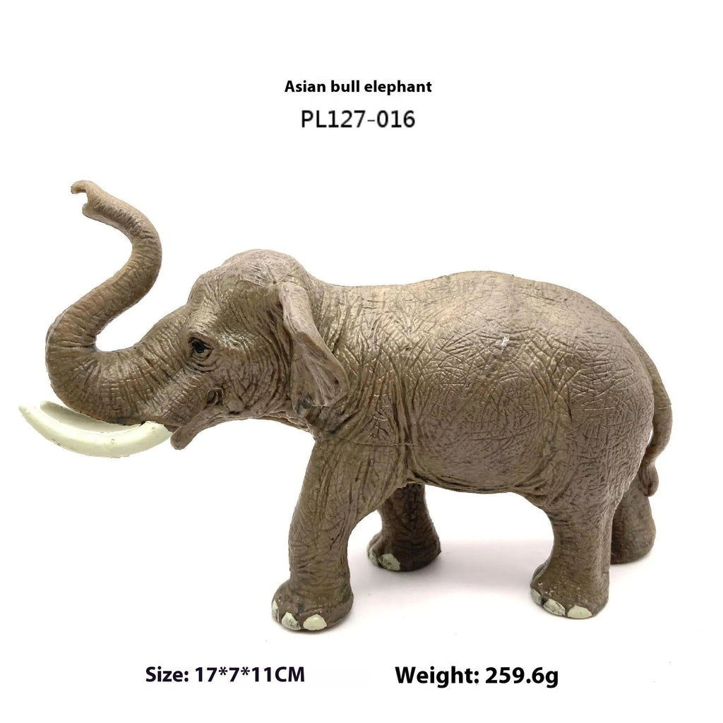 Solid PVC wildlife model replica elephant toy for children, African Elephant variant