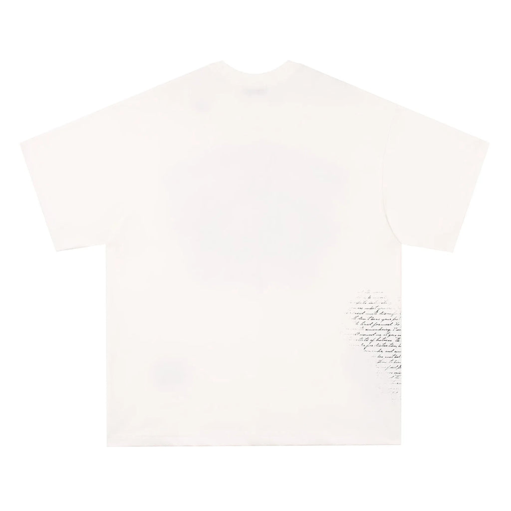 American retro hip hop gothic T-shirt with printed letters in pure cotton