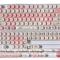 Pink PBT key cap set with a cute fragrant pig design on all sides for mechanical keyboards.