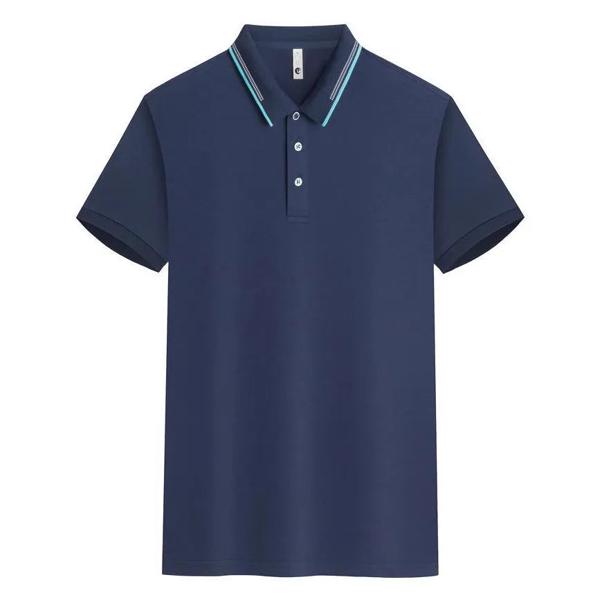 Women's asymmetric V-neck cotton jacquard blouse with lapel detail in a light blue colour.