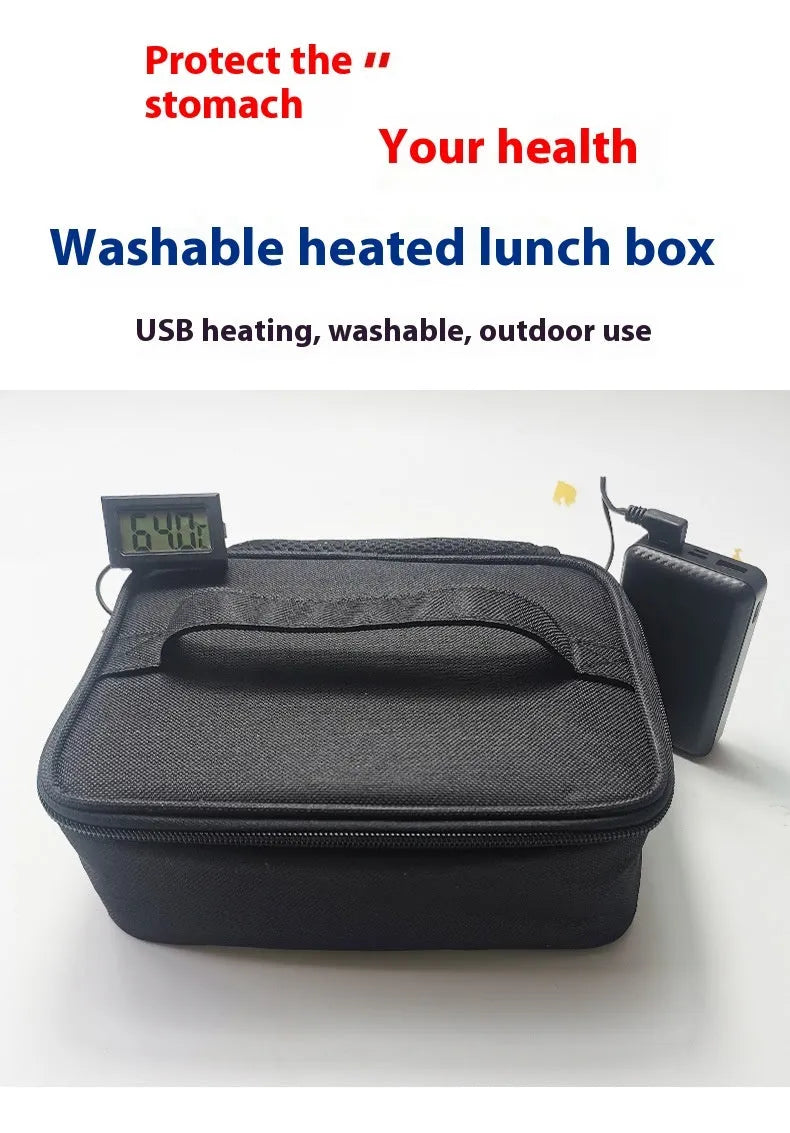 USB heating lunch thermal bag with oxford cloth construction and car power supply option
