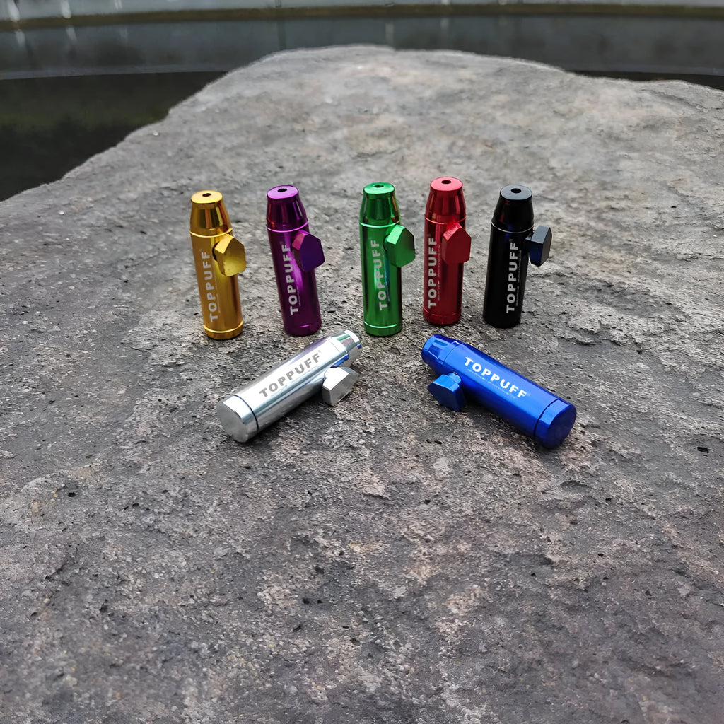 Aluminium alloy cigarette holder with bullet snuff design in multiple colour options