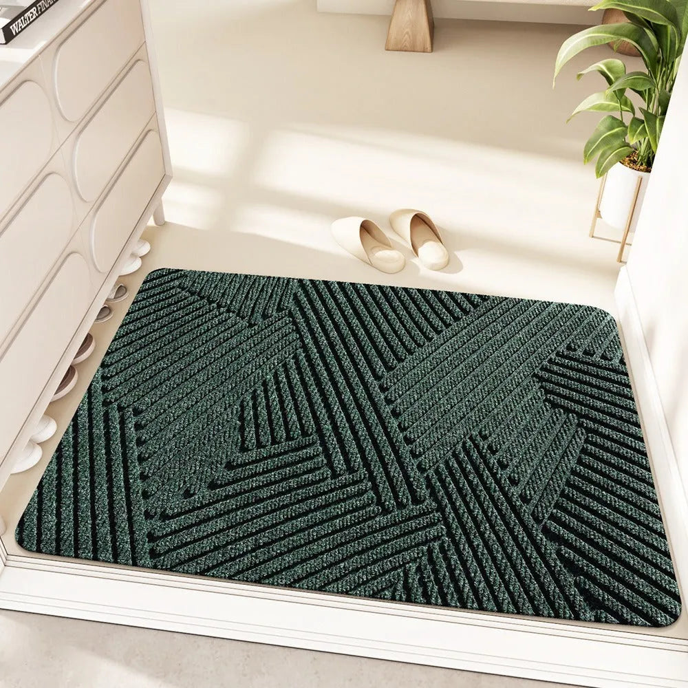 Blue alien-shaped silk ring entrance carpet with cartoon anime pattern, 60x90cm.