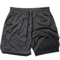 Men's camouflage double-layer sports shorts in cotton blend fabric with milk silk lining