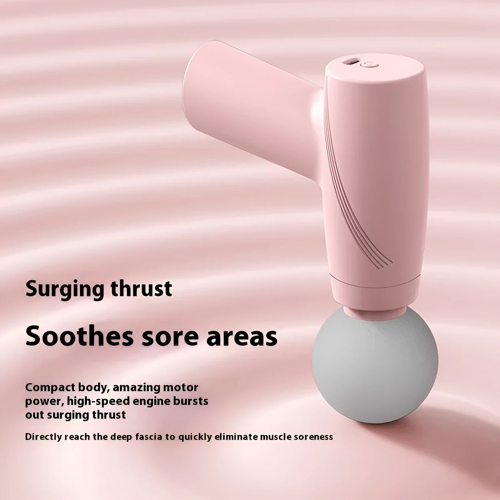 USB portable mini massage gun with brushed motor, three speed gears, and low noise design