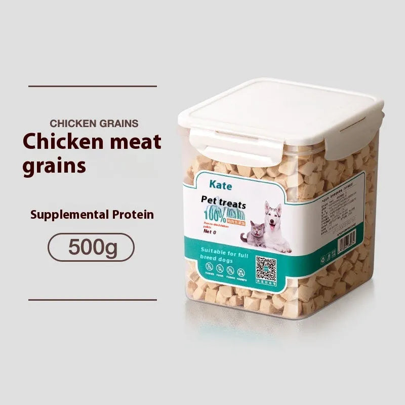 500g bag or can of freeze-dried chicken cat treats, high-grade nuggets without shreds