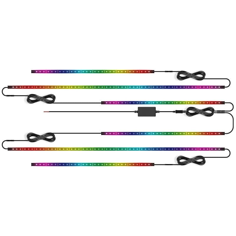Bluetooth APP controlled magic colour streamer car chassis lights with silicone housing for universal vehicle fit
