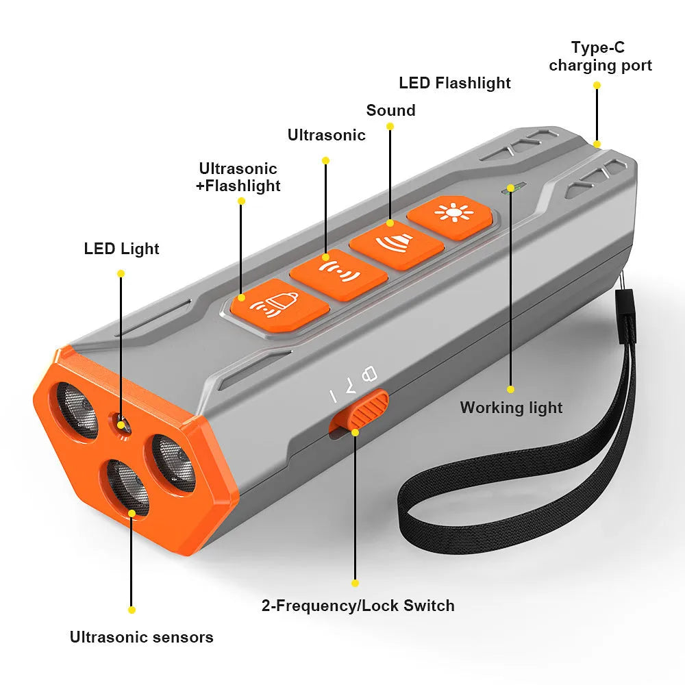 Creative Home Lighting three head ultrasonic dog trainer in ABS plastic