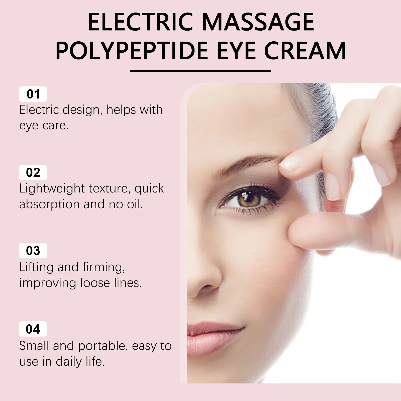 Tube of electric firming eye cream with 50g net weight.