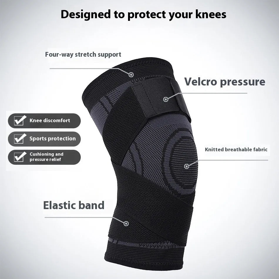 Non-slip knee pads for sports in multiple colours with size range indications