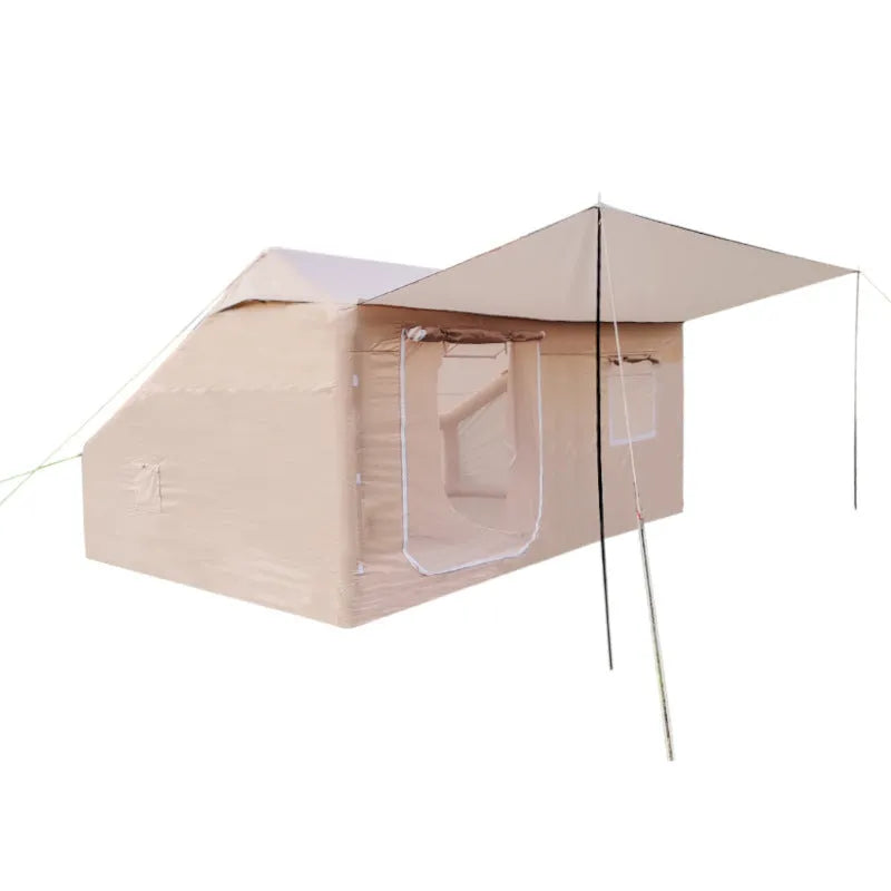 Outdoor camping inflatable cotton tent double layer quick open Oxford cloth 12 flat for 3-4 persons