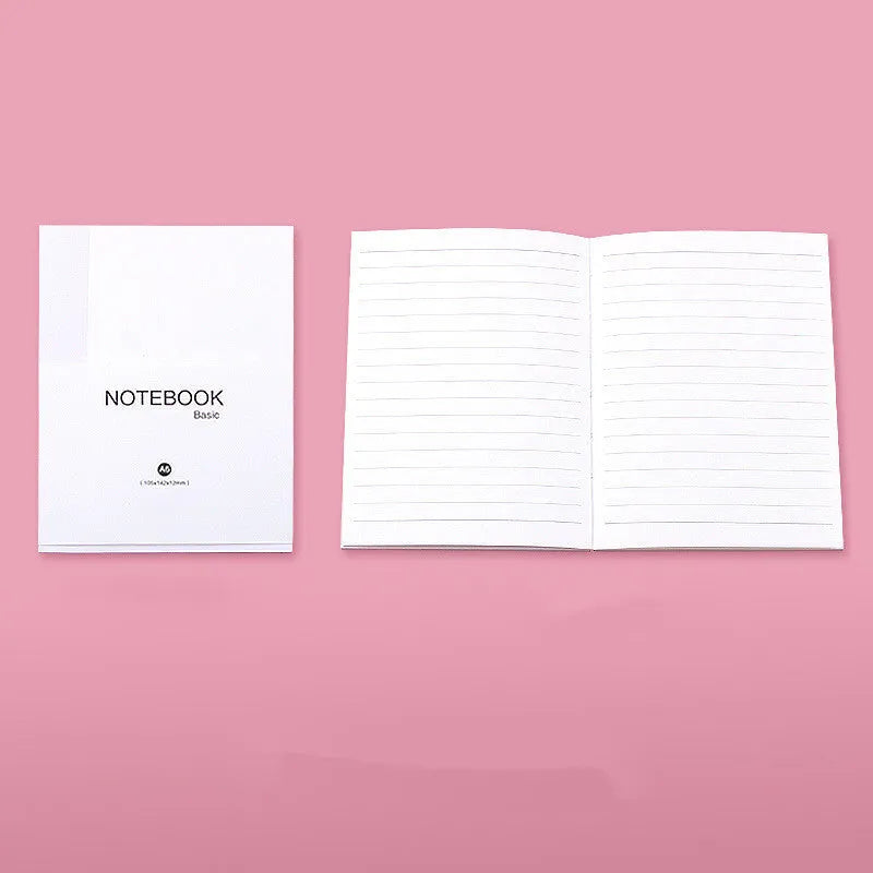 Basic manual fixed page refill diary notebook with 80 sheets, shown in Blank, Line, and Checkered page style options.