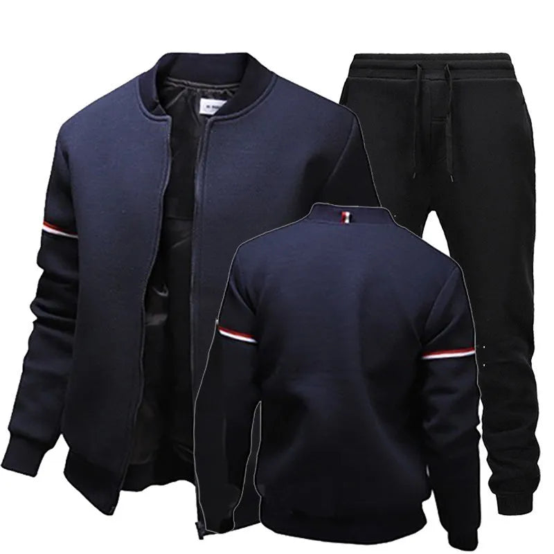 Outdoor sports baseball uniform two-piece set in black, white, and navy blue, polyester fabric, sizes S to XXXXL