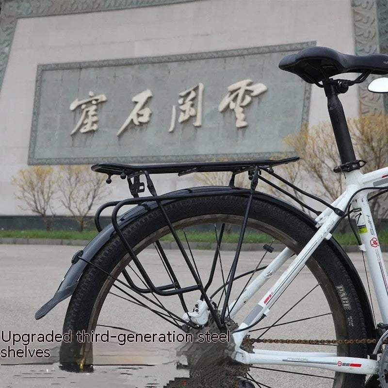 Bicycle pack shelf made of steel and aluminium alloy with screw U piece