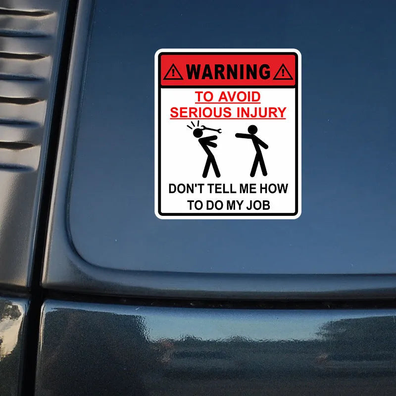 Car glass warning sticker showing 14.9cm by 12.6cm dimensions in Type A Hit colour