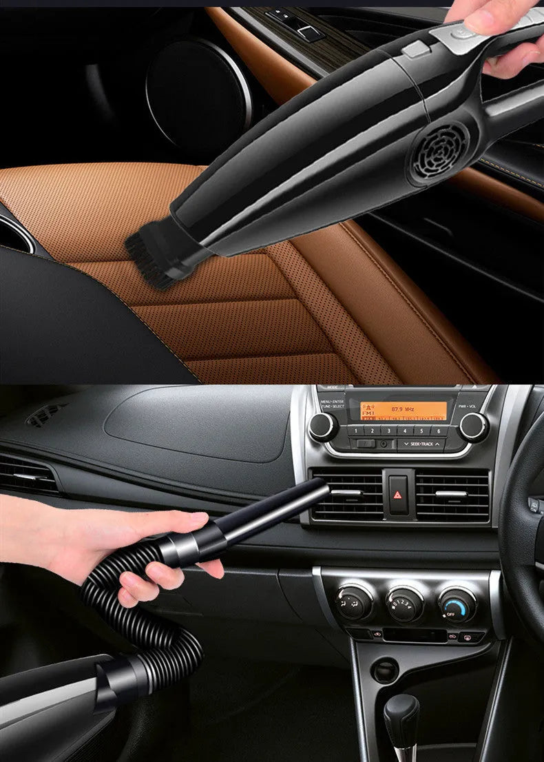 PoHigh Power Hypa black and orange car vacuum cleaner with cigarette lighter plug