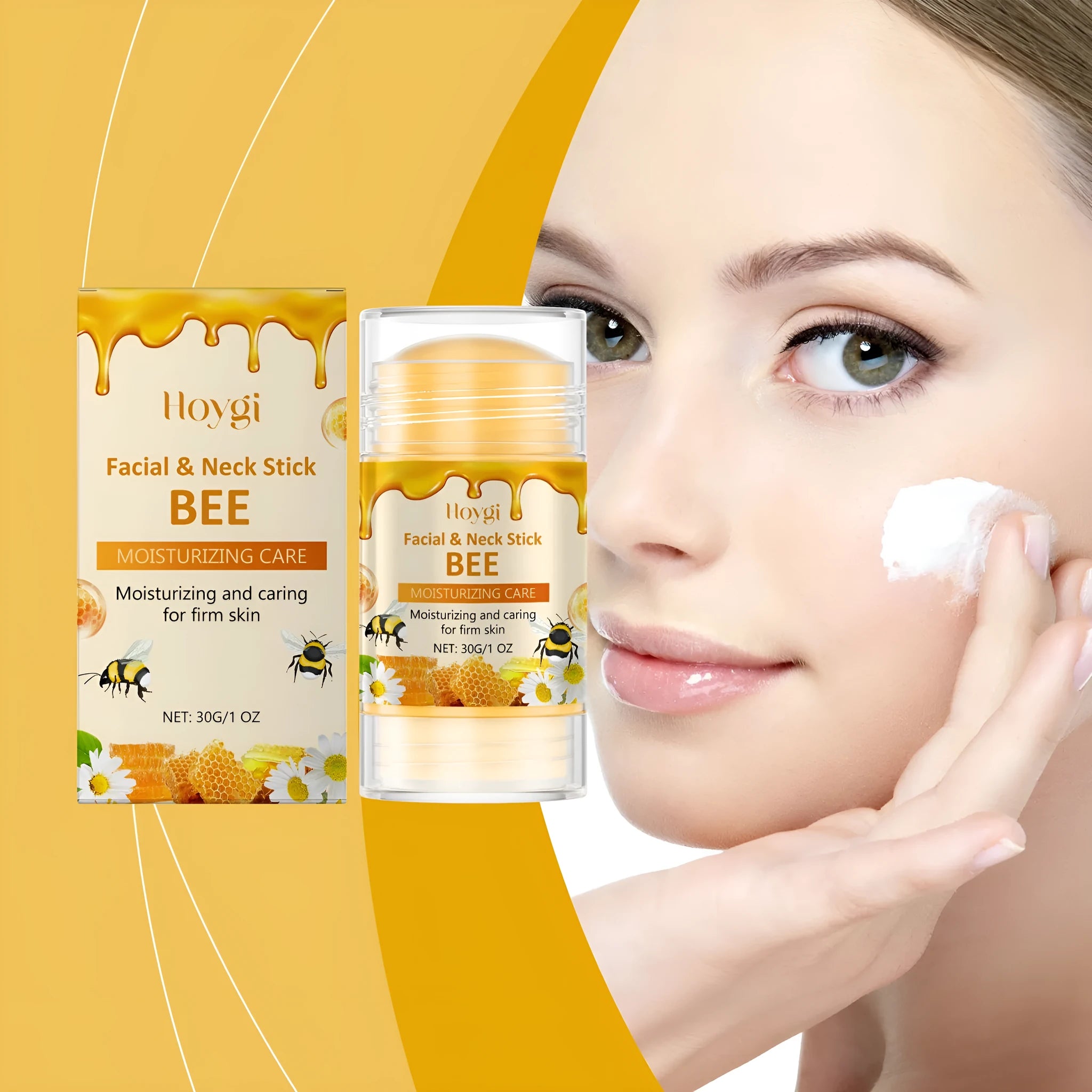 Moisturising facial skin essence stick with bee venom and chamomile extract in 30g stick format