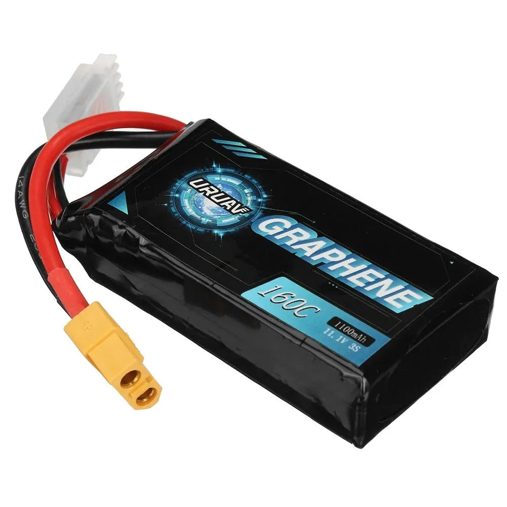 A 7.4V 1200mAh lithium battery for remote control model cars and boats.